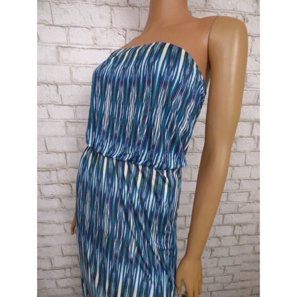 Velvet by Graham & Spencer Ikat Printed High Low Strapless Dress S NEW - Picture 8 of 10